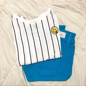 Stripe Smilie Crop Top - never worn!